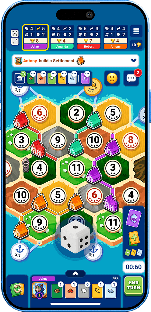 Landover game board on a phone
